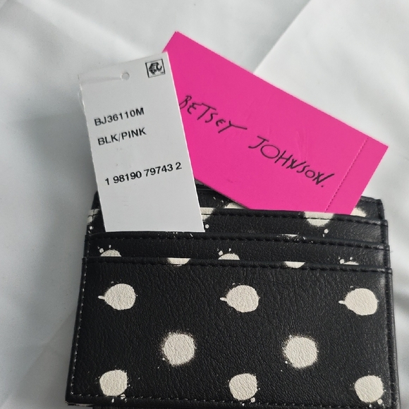 Betsey Johnson Black and White Polka Dot Wallet Set - Picture 8 of 12